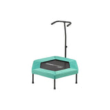 Upper Bounce 40" Mini Trampoline with Adjustable T-Shaped Handrail – Hexagonal Rebounder Fitness Trampoline for Kids & Adults- Green