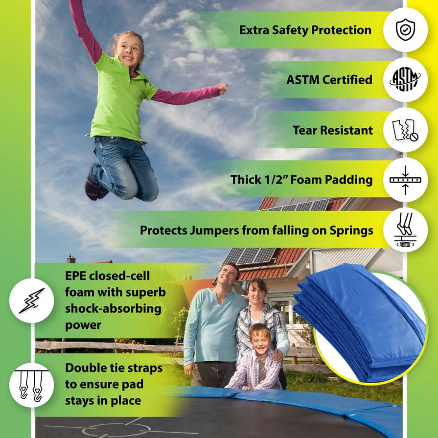 Upper Bounce Trampoline Pad - Trampoline Spring Cover - Trampoline Replacement Safety Pad for Rectangle Trampolines Fits 9' X 15 ' Rectangular Trampoline Frame - Starry Night