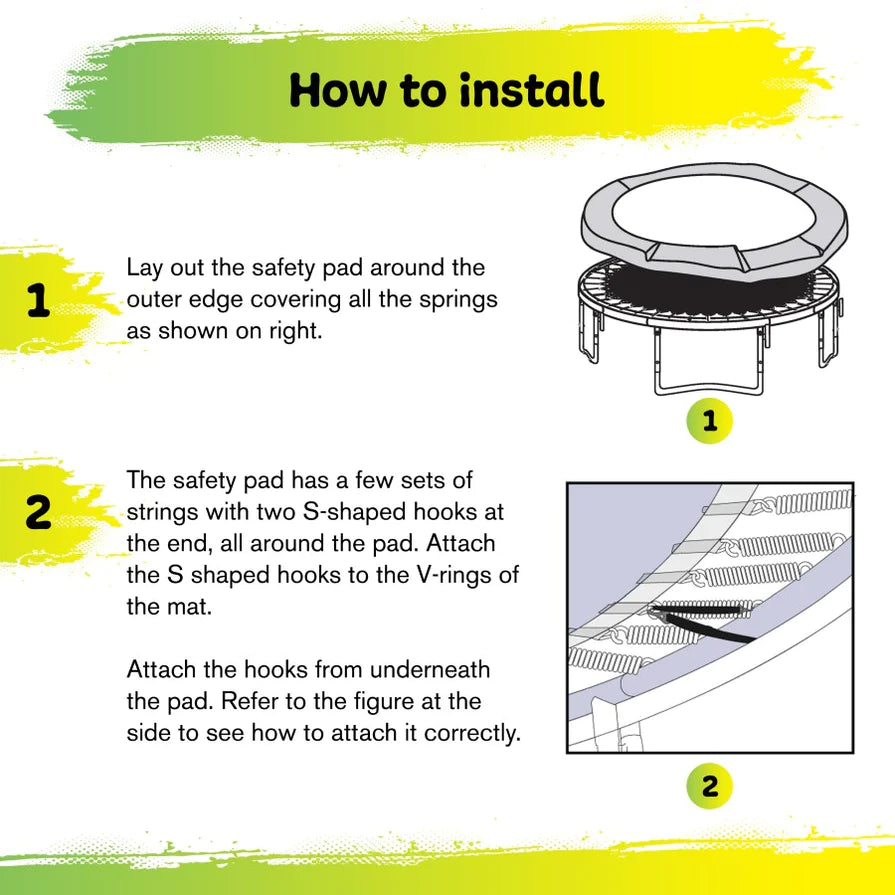 Upper Bounce Trampoline Super Spring Cover - Safety Pad, Fits 8 FT Round Trampoline Frame