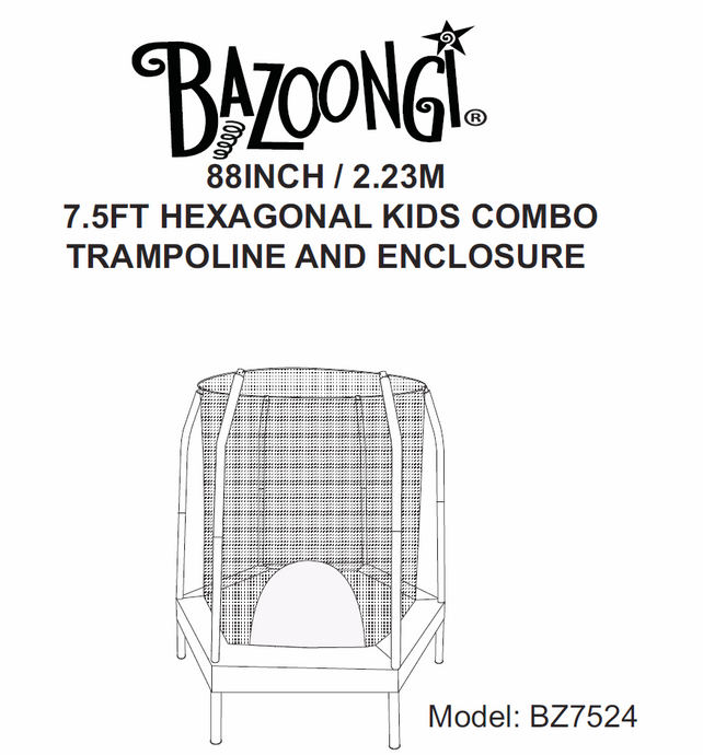 BZ7524 User Manual - Trampoline