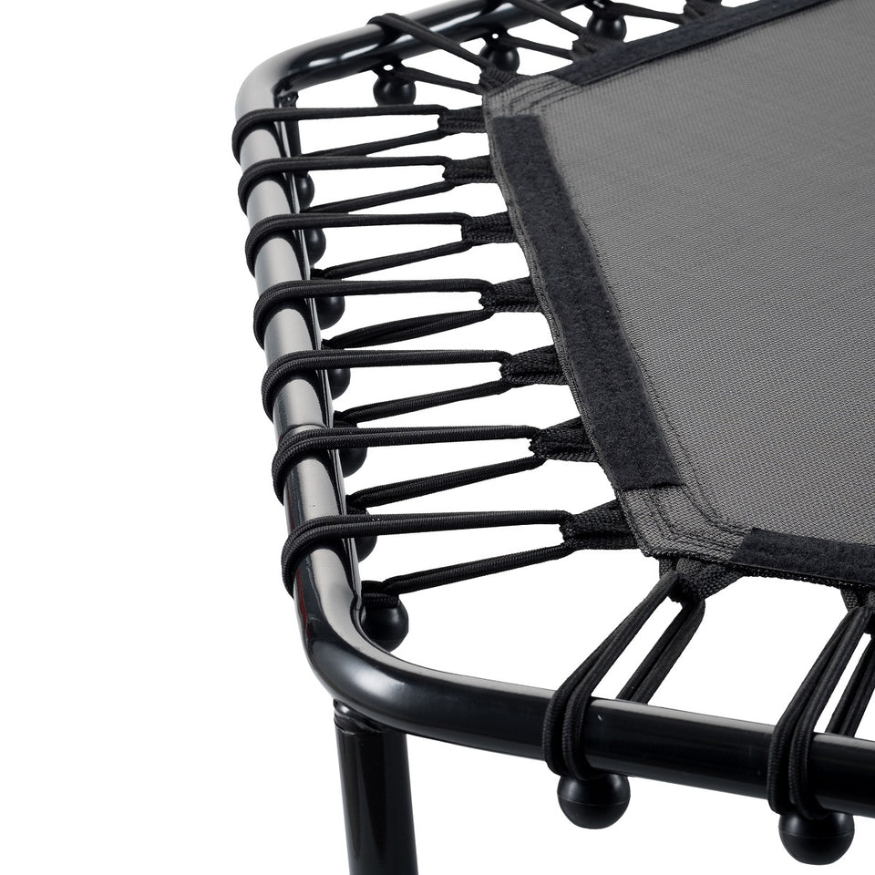 Upper Bounce 50" Mini Trampoline with Adjustable T-Shaped Handrail – Hexagonal Rebounder Fitness Trampoline for Kids & Adults