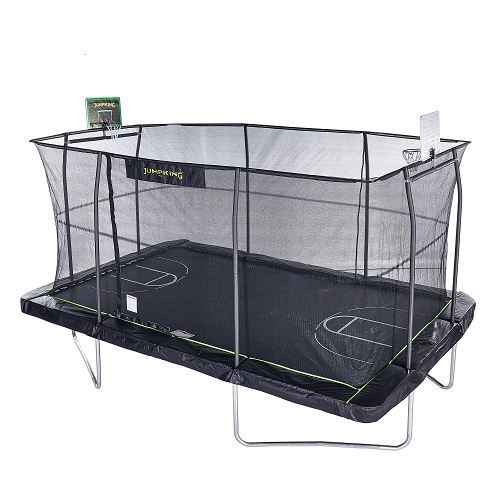 10ft X 15ft Rectangular Trampoline with hoop, Volley Ball Court, & Foot Step