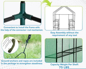 Ogrow Deluxe WALK-IN 3 Tier 6 Shelf Portable Greenhouse