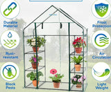 Ogrow Deluxe Walk-In Greenhouse with 3 Tiers and 6 Shelves -  Clear Cover