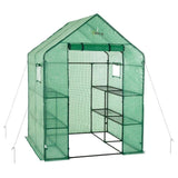 Ogrow Deluxe Walk-In Greenhouse with 2 Tiers and 8 Shelves - Green Cover