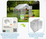Ogrow 6 x 8 FT Walk-In Greenhouse with Sliding Door and Adjustable Roof Vent