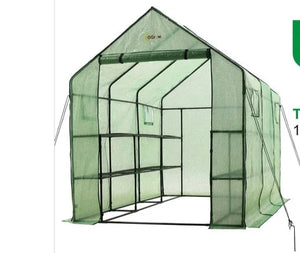 Ogrow Premium PE Greenhouse Replacement Cover for  Outdoor Walk in Greenhouse - Green - Fits Frame 117"L x 67"W x 83'"H