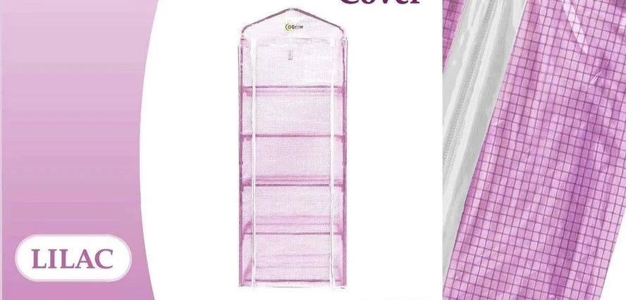 Ogrow Premium PE Greenhouse Replacement Cover for Outdoor/Indoor 5 Tier Mini Greenhouse - Lilac - Fits Frame 19" L x 27"W x 79"H