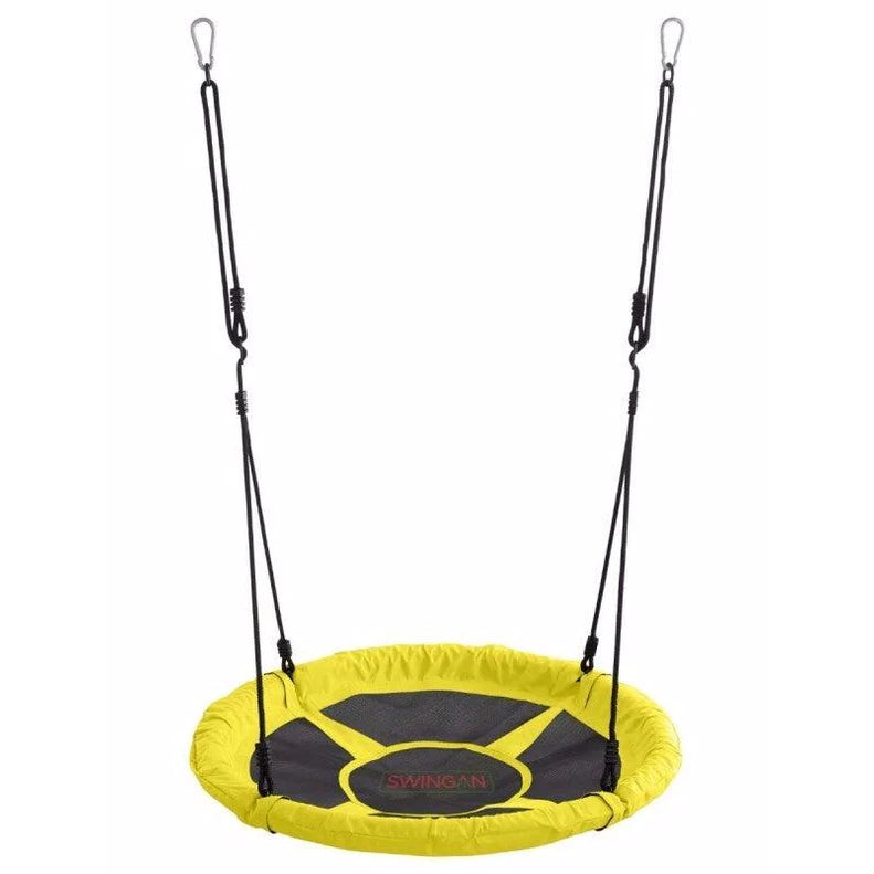 Swingan 37.5inch Super Fun Nest Swing With Adjustable Ropes - Solid Fabric Seat Design - Yellow