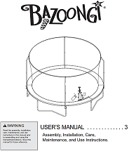 BZ1509E4 User Manual - Trampoline