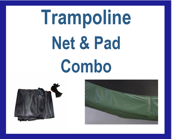 Net And Pad Combo For 15Ft Frames With 6 Pole Top Ring Enclosure-YJNYJP-TR-15-6-G