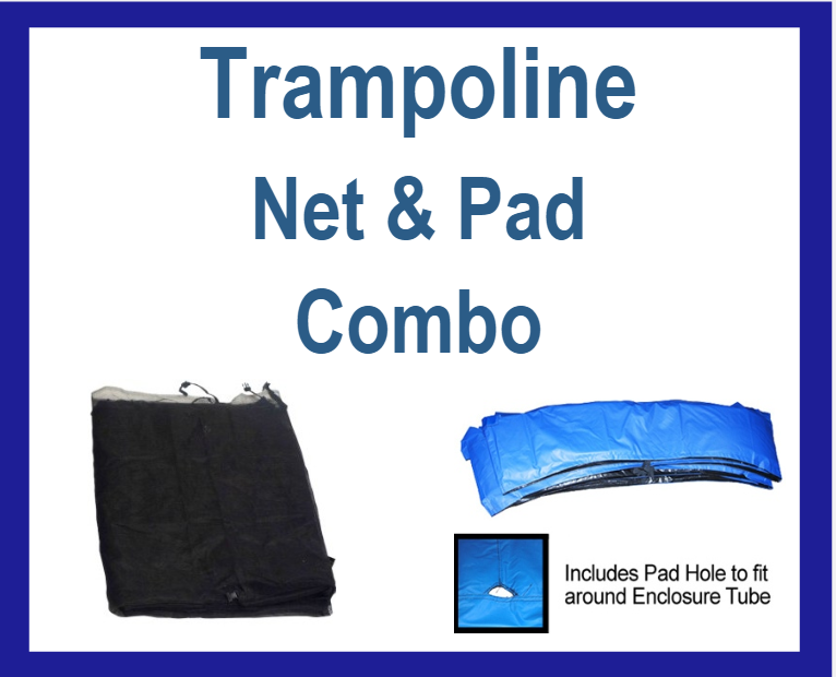 Net And Pad Combo For 14 Ft. Round Frames With 4 Poles Or 2 Arches - Just Trampolines