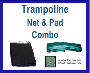 Net And Pad Combo For 14 Ft. Round Frames With 6 Poles Or 3 Arches - Just Trampolines