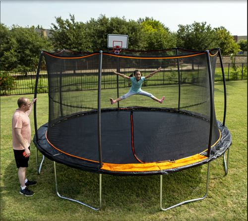 15FT Trampoline with Basketball hoop