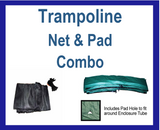 Net And Pad Combo For 15Ft Frames With 4 Pole Top Ring Enclosure-YJNYJP-TRJP-15-4-G