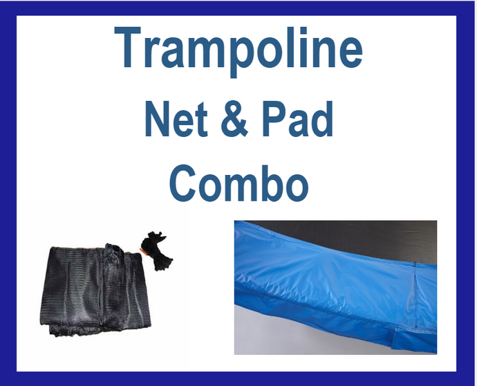 Net And Pad Combo For 14Ft Frames with 6 Pole Top Ring Enclosure-YJNYJP-TR-14-6-B