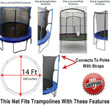 Net And Pad Combo For 14 Ft. Round Frames With 8 Poles Or 4 Arches