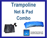 Net And Pad Combo For 15Ft Frame With 5 Pole Top Ring Enclosure-YJNYJP-TRJP-15-5-Blue