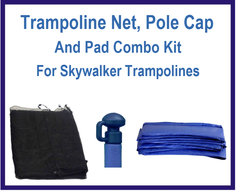 Net And Pad Combo Kit For 14Ft 8 pole Skywalker Trampoline-UBSW-14-8-IS-B