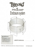 Bazoongi Pro Jump Enclosure User Manual - Trampoline