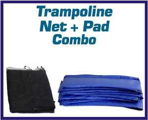 Net And Pad Combo For 12Ft Frames With 3 Arch Enclosure with Sleeve - Trampoline