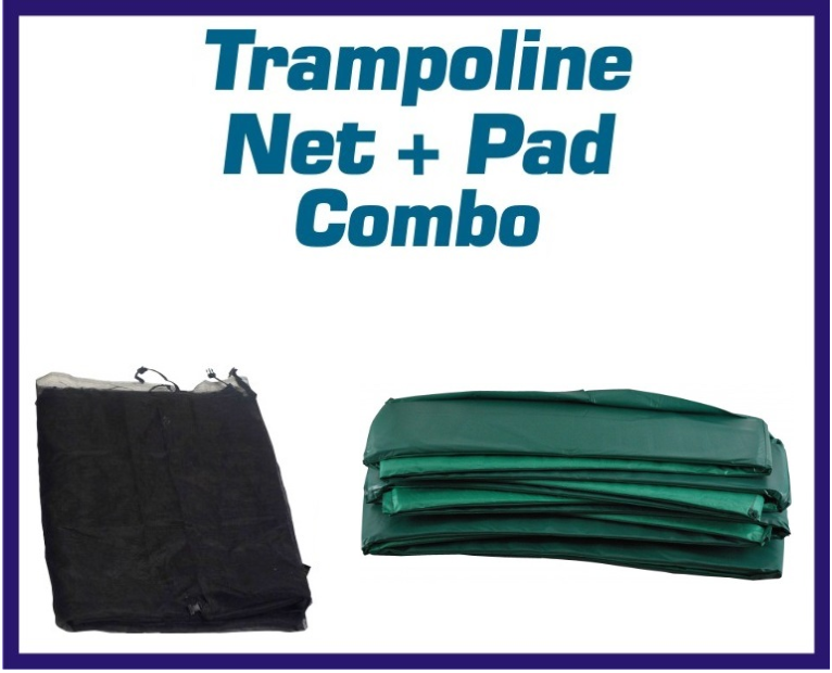 Sleeve Net And Pad Combo For 15Ft Frames With 3 Arch Enclosure-UBNUBP-AST-15-3 - Just Trampolines