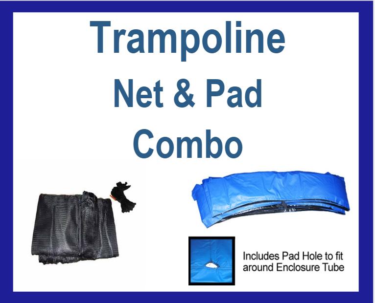 Net And Pad Combo For 15Ft Frames With 4 Pole Top Ring Enclosure-YJNYJP-TRJP-15-4-B