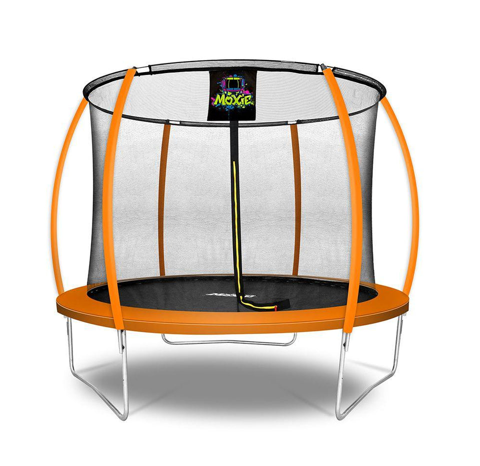 Moxie 10 FT Pumpkin-Shaped Outdoor Trampoline with Enclosure