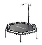 Upper Bounce 50" Mini Trampoline with Adjustable T-Shaped Handrail – Hexagonal Rebounder Fitness Trampoline for Kids & Adults