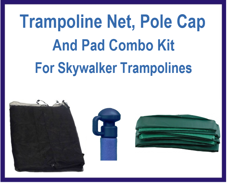 Net And Pad Kit For 15 Ft 6 Pole Skywalker Trampolines-UBSW-15-6-IS-G