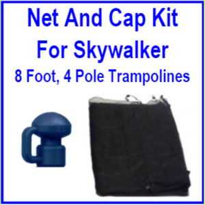 8 Ft 4 Pole Net And Pole Cap Combo Kit For Skywalker Trampolines - Trampoline