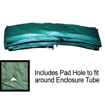15ft x 10in Green Safety Pad For 6 Poles Model PAD15JP6-10G For 5.5" and 7" Inch Sized Springs - Trampoline