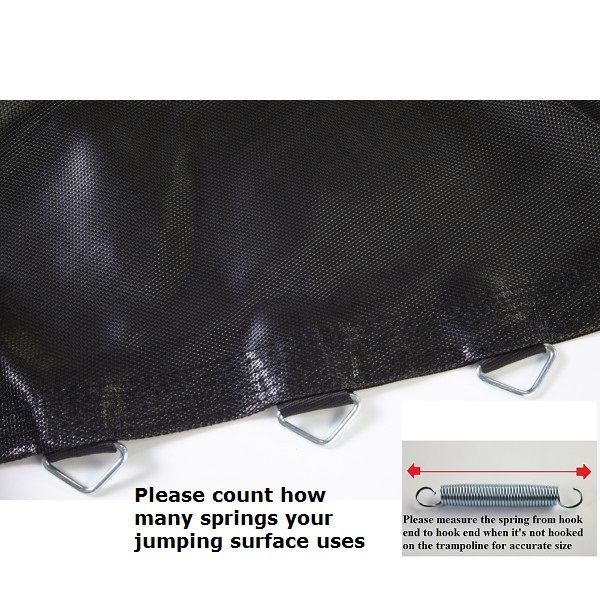 Jumping surface for 38inch X 66inch oval trampoline with 36 v-rings -3.5inch